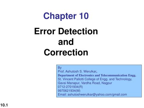 Ppt Chapter Error Detection And Correction Powerpoint Presentation