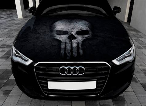 Skull Car Hood Wrap Vinyl Decal Full Color Graphics Bonnet Etsy