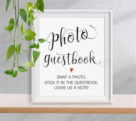 Photo Guest Book Sign Guestbook Sign Greenery Sign Rustic Wedding