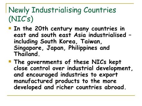 Newly Industrialising Countries