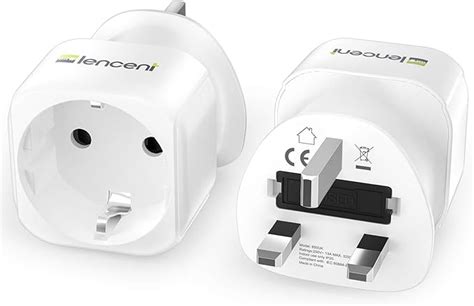 Lencent X Eu To Uk Plug Adapter Europe Schuko Pin To Pin Uk