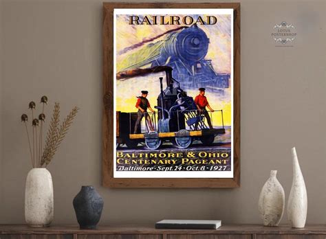 Train Travel Posters Vintage Railway Art Retro Wall Decor - Etsy