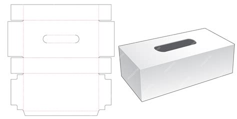 Premium Vector Tissues Long Box Die Cut Template