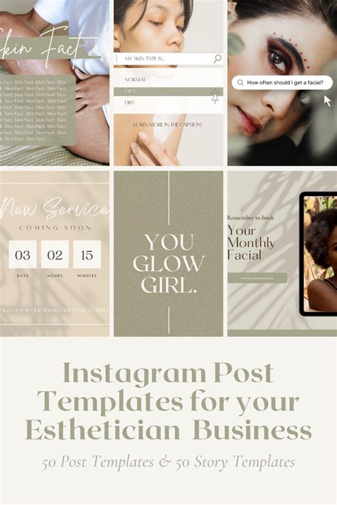 Esthetician Instagram Post Story Templates For Canva Etsy