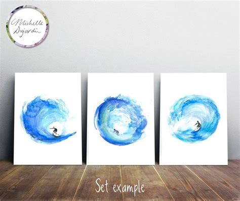 Surf Art Print Wave Surf Painting Surfboarding Hawaii Art Surf Decor ...