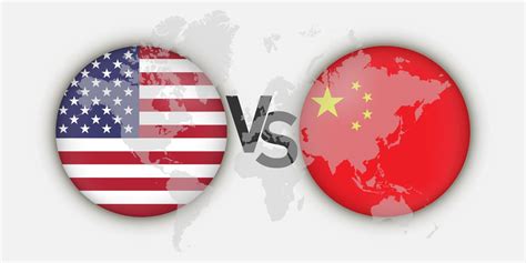 China Vs Usa Flags Concept Vector Illustration Vector Art At