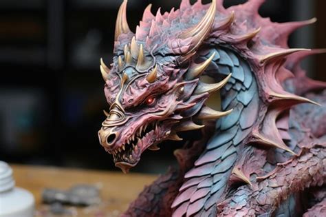 Premium Photo | Detailed Fantasy Dragon Sculpture