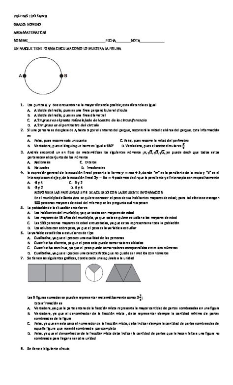 Prueba De Matematicas PDFCOFFEE