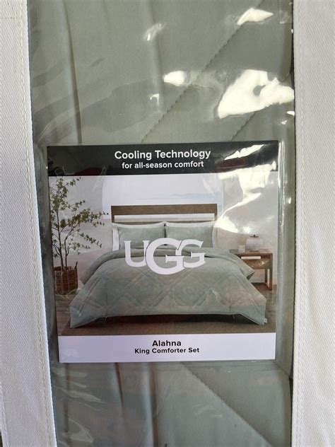 Ugg® Alahna King Comforter Set Cooling Technology Mineral Gray Green