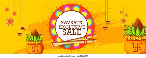 Creative Poster Banner Indian Festival Navratri Stock Vector Royalty