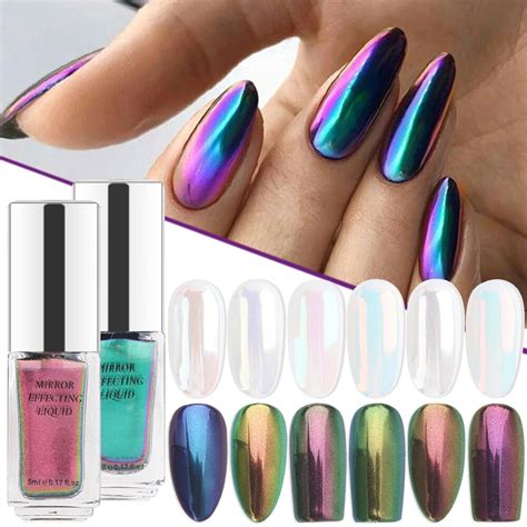 Vernis Semi Permanent Ongles Gel Chrom Ml Effet Miroir Liquide