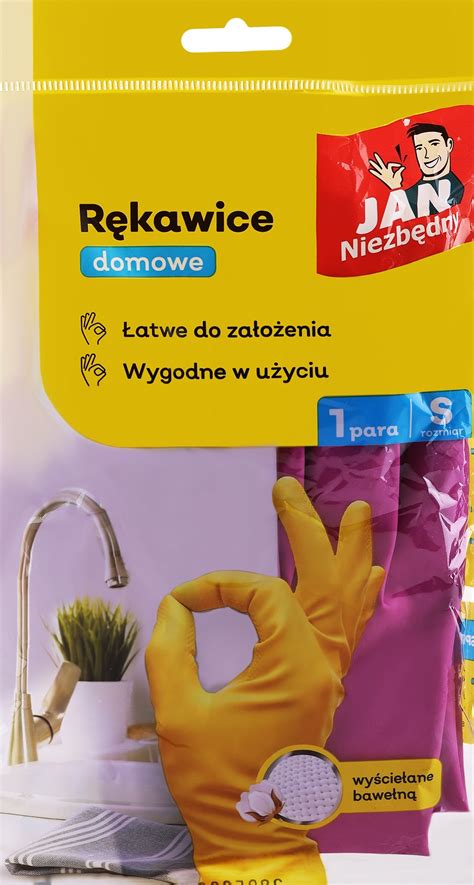 Jan Niezbedny Lateksowe rękawice domowe rozmiar S różowe Makeup pl