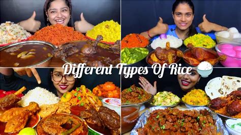 Asmr Eating Different Types Of Rice Spicy Egg Mutton Chicken Curry