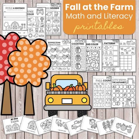 Fall at the Farm Preschool Pre-k and Kindergarten Math and - Etsy