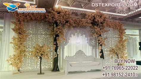 Jewish Wedding White Theme Stage Decor DST International