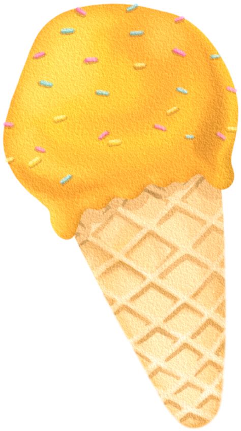 Orange Ice Cream With Toppings Png