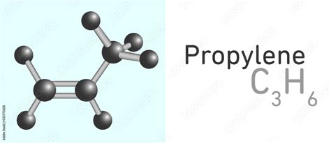 Propylene Propene C3H6 Gas Molecule Stick Model Structural