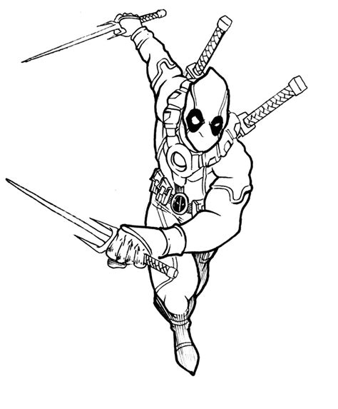 Lego Superheroes Coloring Pages Deadpool