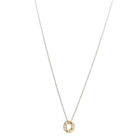 Tiffany 18k Yellow Gold Diamond Atlas Pierced Pendant Necklace 512306