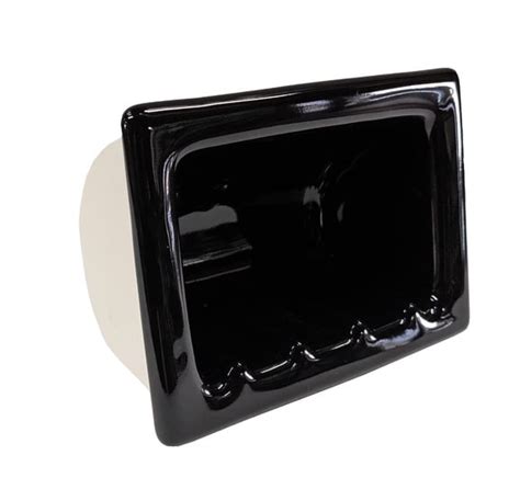 Recessed Soap Dish Porcelain Black Glossy By Hcp Industries At