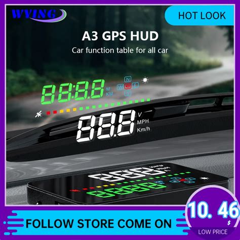 Wying Pantalla De Velocidad De Veh Culo A Gps Hud Medidor De Voltaje