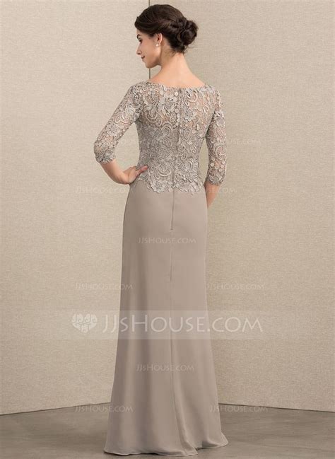 A Line V Neck Floor Length Chiffon Lace Mother Of The Bride Dress With