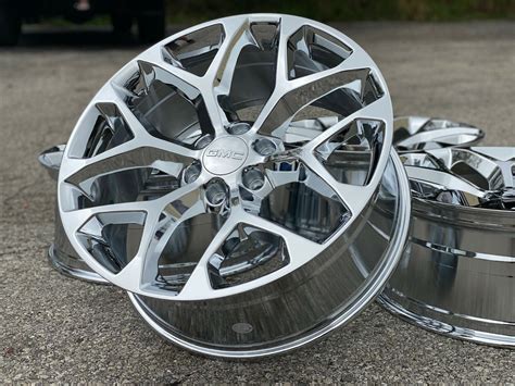 22 Chrome Snowflake Ck156 Wheels Rims Gmc Sierra Yukon Denali 2019 2018 2017 New Parts For Sale