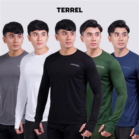 Jual Terrel Sports Wear Basic Long Sleeve Baju Olah Raga Dry Fit Pria