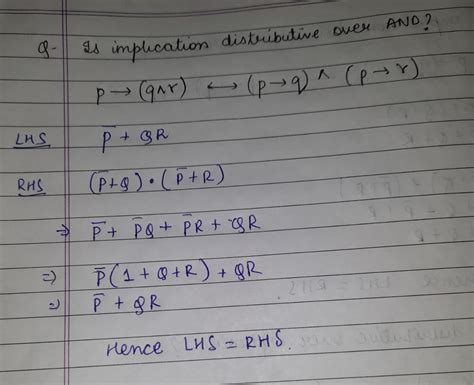 Logic Implication Conjunction And Disjunction Distributivity