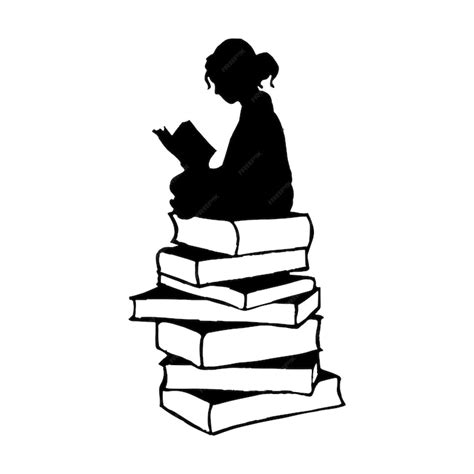 Premium Vector Book Girl Silhouette