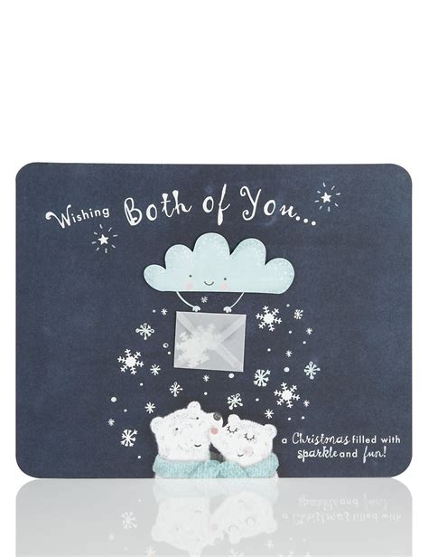 Both Of You Polar Bear Snowflake Christmas Card Cute Polar Bear Polar