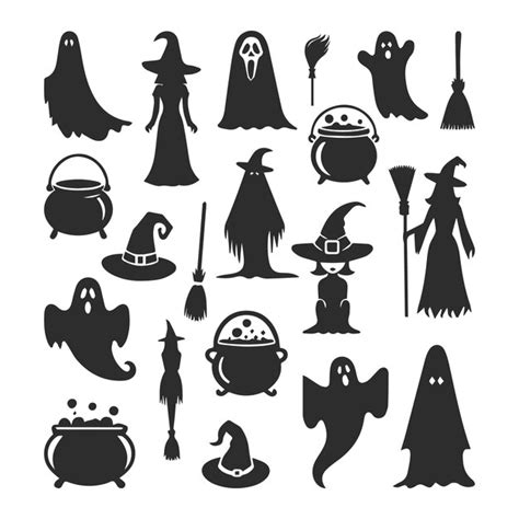 Premium Vector Spooky Halloween Elements Vector Art Set