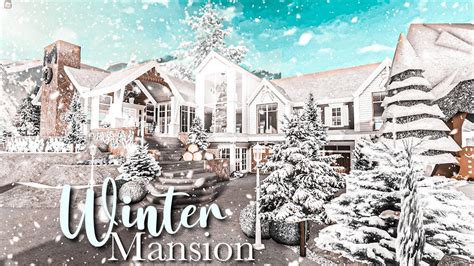 No Large Plot Winter Mansion 200k Bloxburg Speedbuild Youtube