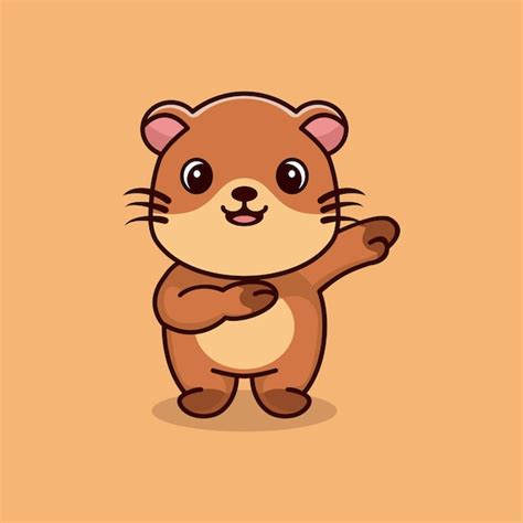 Premium Vector Cute Otter Dabbing Cartoon Vector Icon Illustration