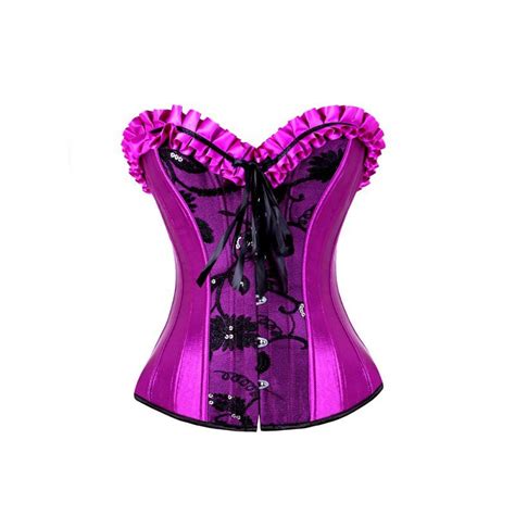 Purple Satin Carnival Dance Overbust Corset Overbust Corset Purple