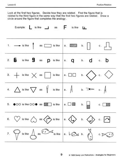 Free Printable Picture Analogy Worksheets Logical Reasoning Worksheets Library