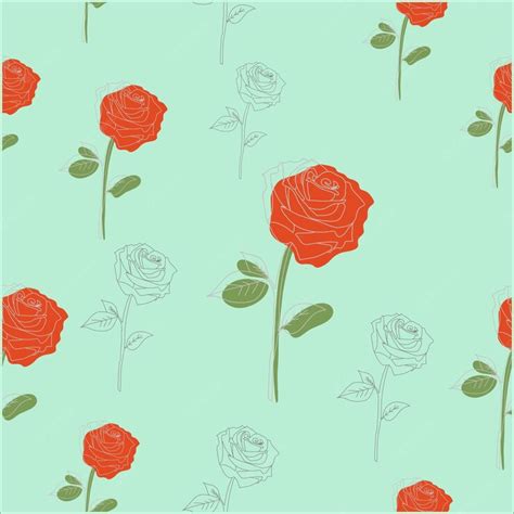 Premium Vector | Vintage rose aesthetic seamless pattern vector