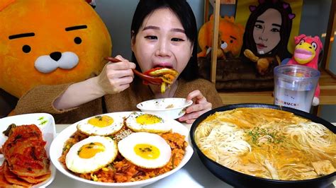 비빔밥에 된장찌개 국수사리 먹방 Mukbang Youtube