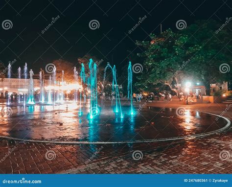 Iriga City Plaza Dancing Fountain Stock Image - Image of evening, water ...