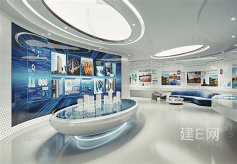 【现代科技展厅3d模型】建e网现代科技展厅3d模型下载 Id101011382 打造3d现代科技展厅模型免费下载平台