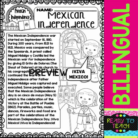 Mexican Independence Independencia De Mexico Reading And