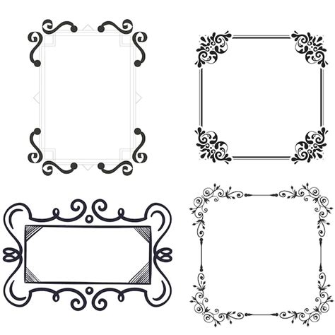 Premium Vector Four Different Frames With A Design On Them