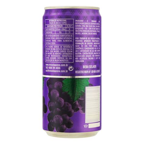 Suco Gaseificado Integral Uva Tinto Aurora Lata Ml Supermercado