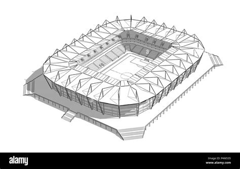 Hand Drawn Sketch Of The New Stadium In Kaliningrad Stock Vector Image