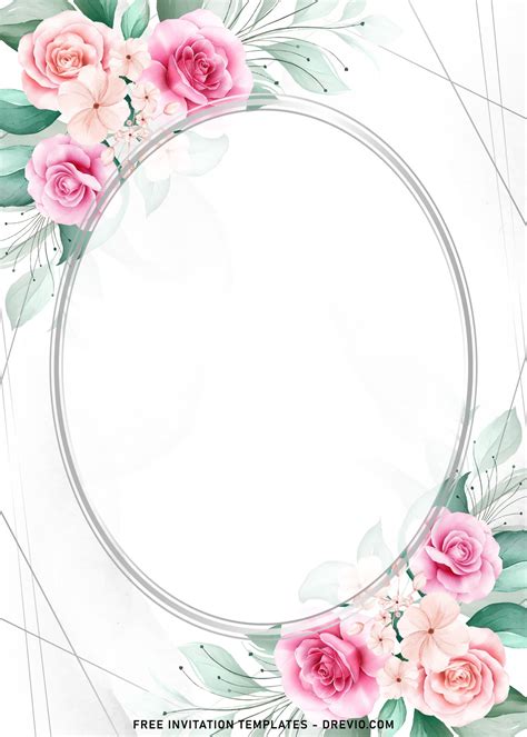 8 Watercolor Pink Floral Wedding Invitation Templates Download