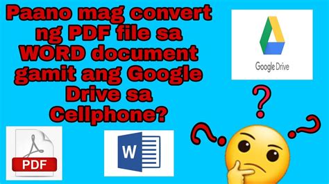 Paano Mag Convert Ng Pdf File Sa Word Document Gamit Ang Google Drive