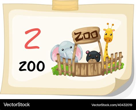 Animal Alphabet Letter Z For Zoo Royalty Free Vector Image