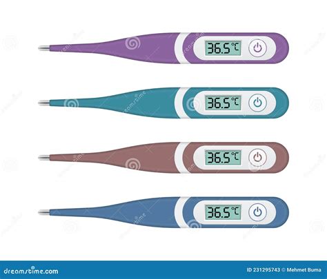 Thermometers Set Realistic Vector Illustration Tools For Determining Temperature