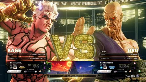 SFV Champion Edition Snake Eyez Kage Vs SamSarracino Oro Online