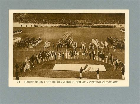 Postcard depicting Opening Ceremony, 1928 Amsterdam Olympic Games ...